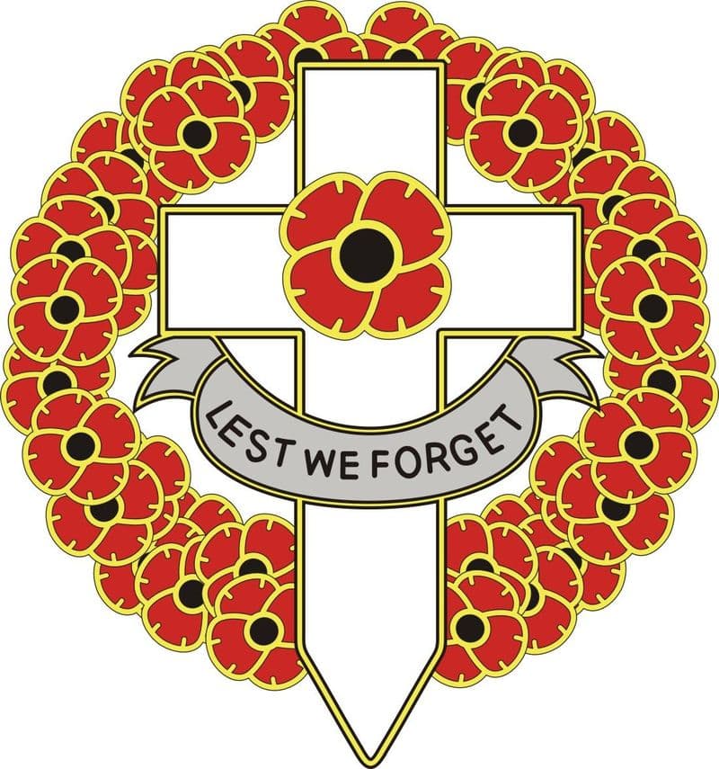 Poppy Day Sticker With Cross and Wreath