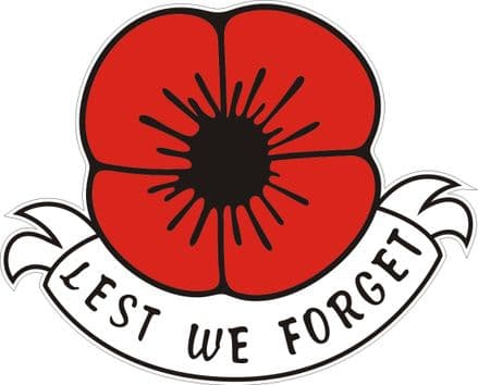 Poppy Lorry Sticker "Lest We Forget"