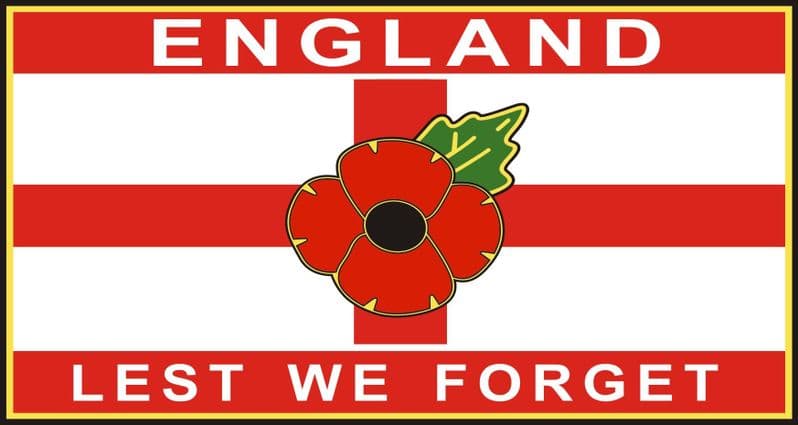 Poppy Lorry Van Sticker Decal - St George England Lest We Forget - Extra Large Size
