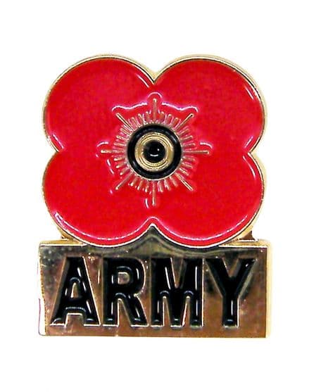 Poppy Pin Badge - Army