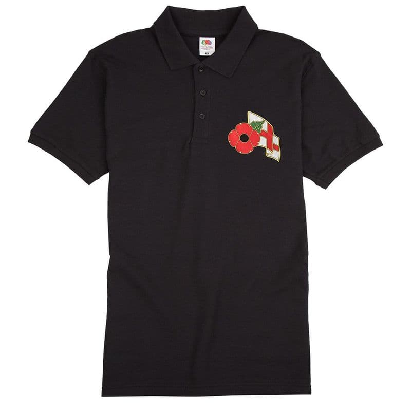 England Polo Shirt with Remembrance Sunday Poppy Logo