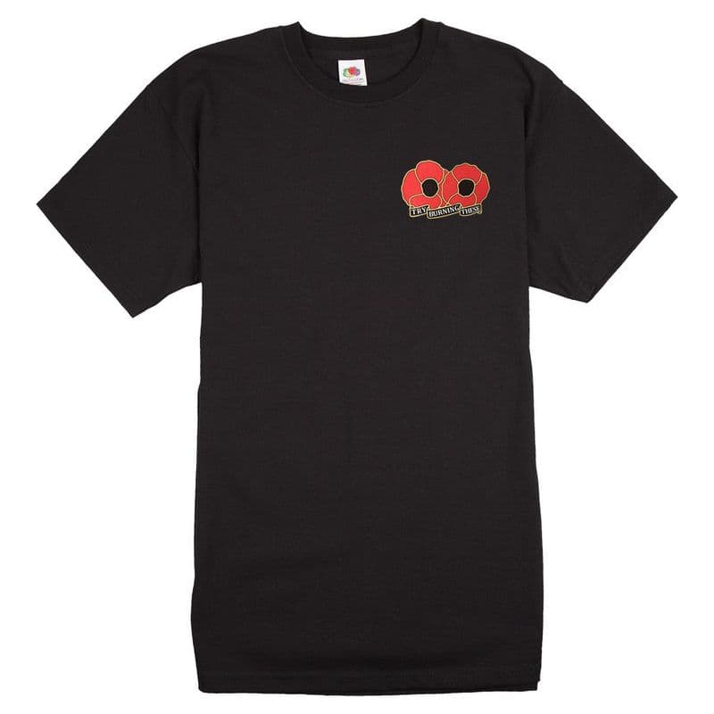 Remembrance Sunday Poppy T-shirt with wording 