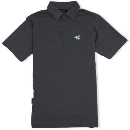 Senlak 5 Button Jersey Polo Shirt - Dark Grey Marl