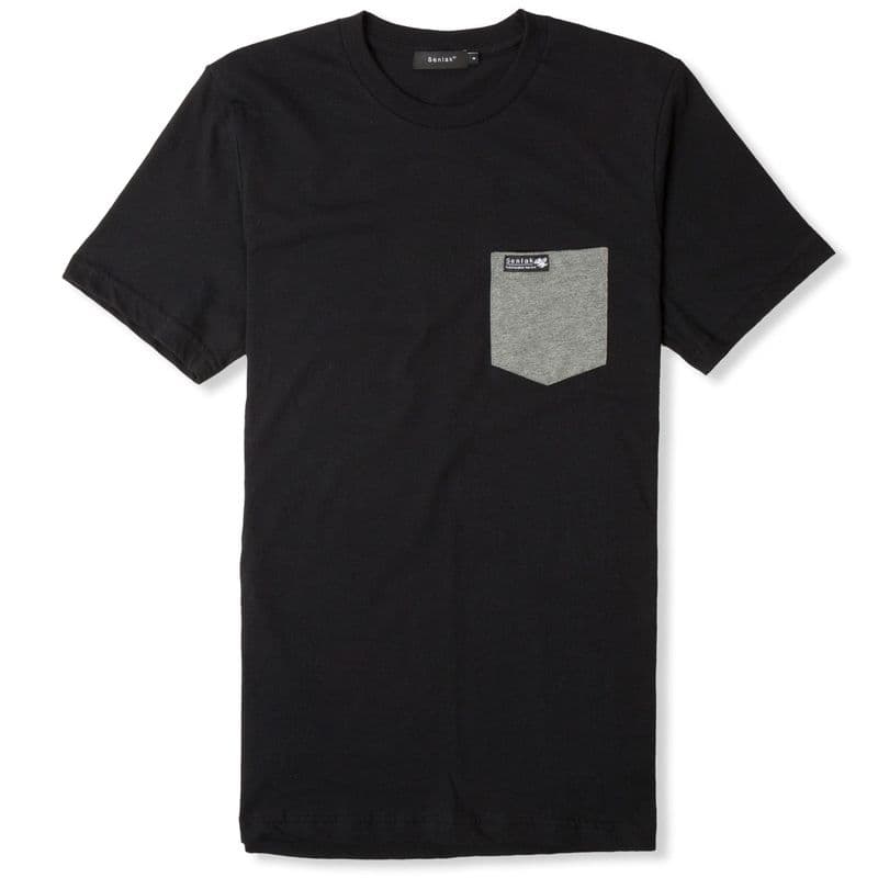 Senlak Pocket T-Shirt - Black with White Dragon of the English branding