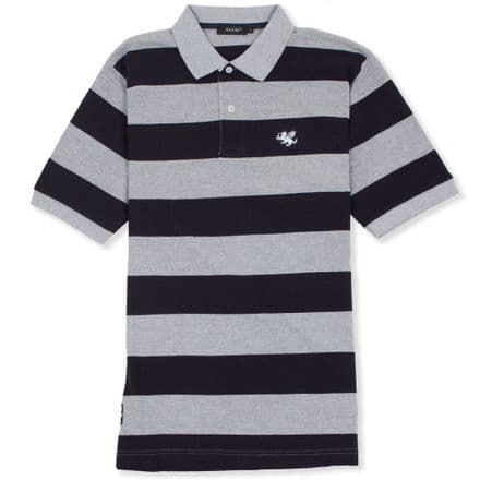 Senlak Striped Pique Polo Shirt - Navy/Grey