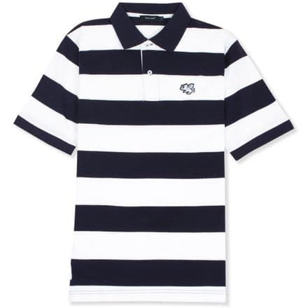 Senlak Striped Pique Polo Shirt - Navy/White