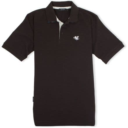 Senlak Striped Under Collar Polo Shirt - Black