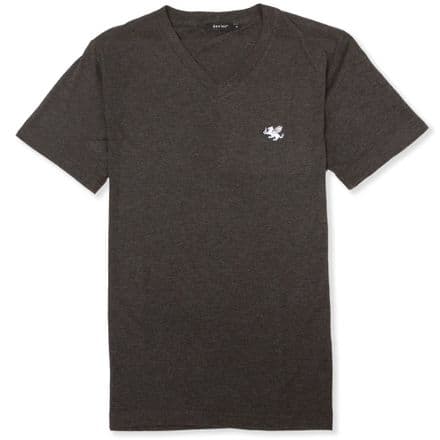 Senlak V-Neck Triblend Logo T-shirt - Charcoal