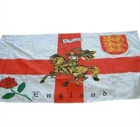 St George Cross Flag with Rose of England 5ft x 3ft