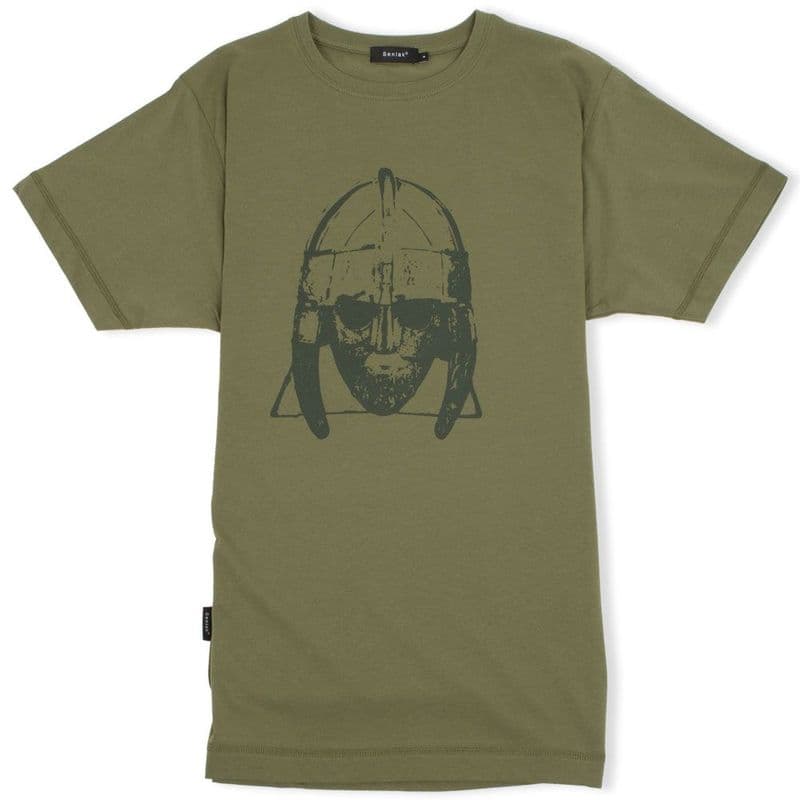 Sutton Hoo Anglo-Saxon T-Shirt Army Green with Senlak sleeve branding