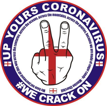 Two Fingers "Up Yours Coronavirus" Sticker