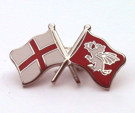 White Dragon and St George Cross Lapel Badge