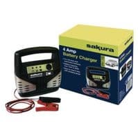4AMP BATTERY CHARGER FOR SMALL CAR UPTO 1.2 LITRE TOUGH COMPACT EMERGENCY