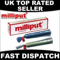 5 X MILLIPUT STANDARD YELLOW GREY ADHESIVE TWO PART EPOXY PUTTY MODEL FILLER CAR