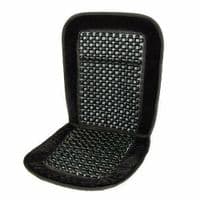 UNIVERSAL BLACK WOODEN BEADED SEAT COVER STRAP CAR VAN LORRY SEAT CUSHION