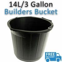 BLACK PLASTIC BUCKET 3 GALLONS 14L STRONG HEAVY DUTY WATER/FEED STORAGE HANDLE