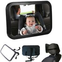 LARGE ADJUSTABLE WIDE VIEW REAR/BABY/CHILD SEAT CAR SAFETY MIRROR HEADREST MOUNT