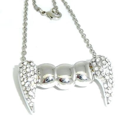  VAMPIRE CRYSTAL TOOTH Pendant Necklace Halloween, Gothic 2805
