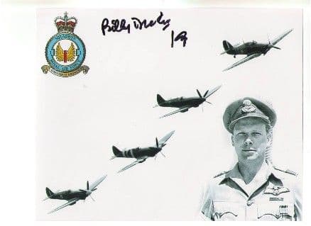 Billy Drake - DFC & BAR, DSO, DFC (US) WW2 Spitfire Pilot Genuine Signed Autograph 10x8 COA 114