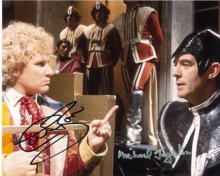 Colin Baker & Michael Jayston  DOCTOR WHO Genuine Signed Autograph,  10X8 COA 11138 