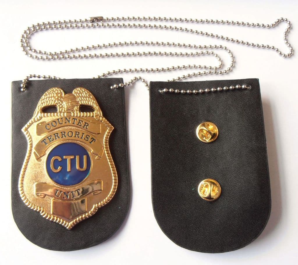 Ctu Jack Bauer Badge From The Tv Show 24 With Leather Backing Novelty For Collecting Purposes Only