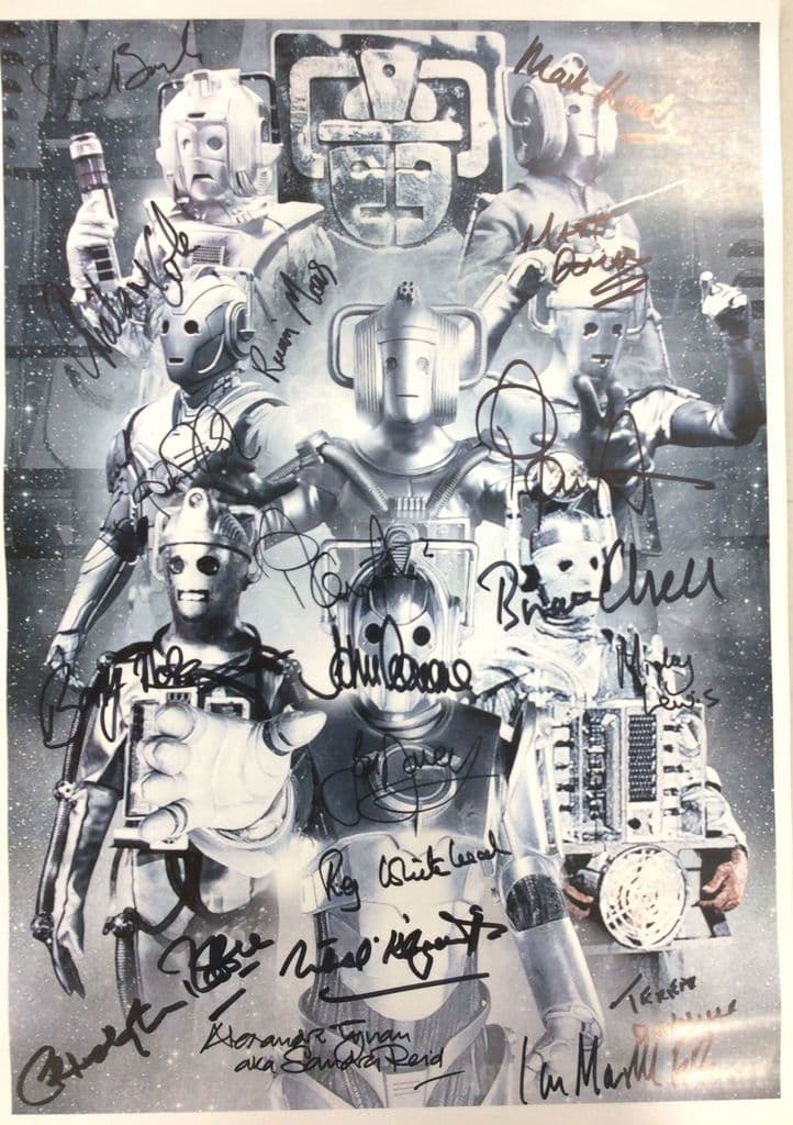 Cyberman, 'Montage', A3 Poster 18 Genuine Autographs, rare COA 10078