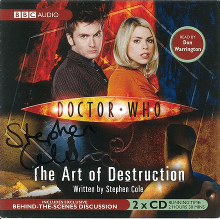 Doctor Who "The Art of Destruction" (CD COVER ONLY) signed by Stephen Cole 2401