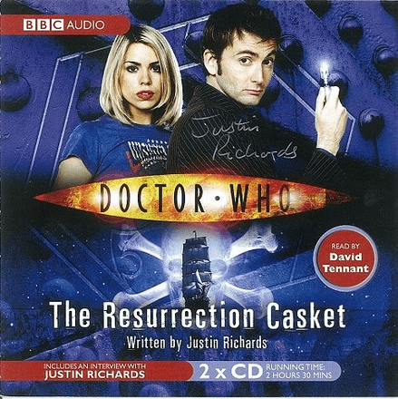 Doctor Who "The Resurrection Casket" (CD COVER ONLY) signed by Justin Richards 2415