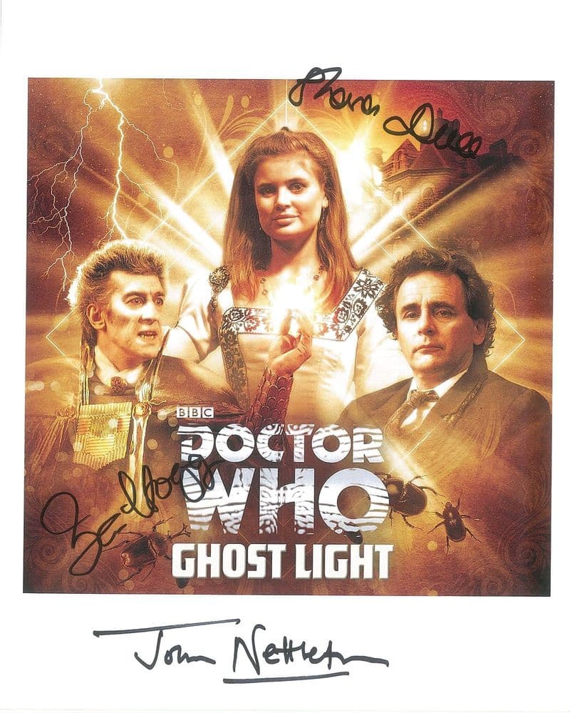 John Nettleton, Ian Hogg, Sharon Duce,  Ghost Light  DOCTOR WHO  Genuine Signed 10 x 8  - 10723