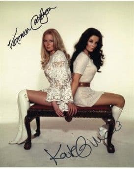 Kate O'Mara & Veronica Carlson HAMMER HORROR genuine signed autograph10 by 8 COA 2926