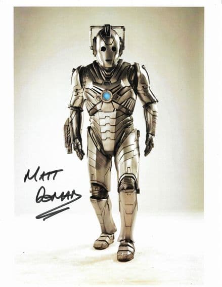 Matt Doman "DOCTOR WHO Cyberman" 10" X 8" genuine Signed Autograph COA 12272