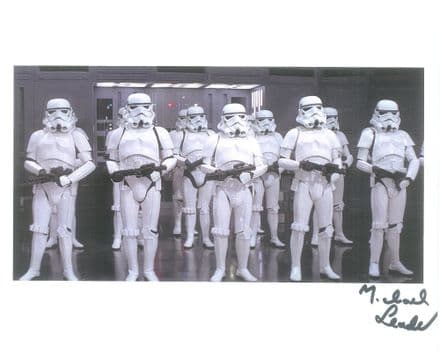 Michael Leader STAR WARS 'Stormtrooper' Genuine Signed Autograph 10x8 COA  10021