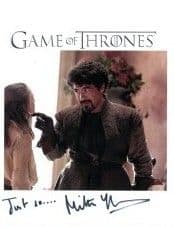 Miltos Yerolemou, 'Syrio Forel', Game of Thrones, 10 x 8  COA genuine signed autograph 3121