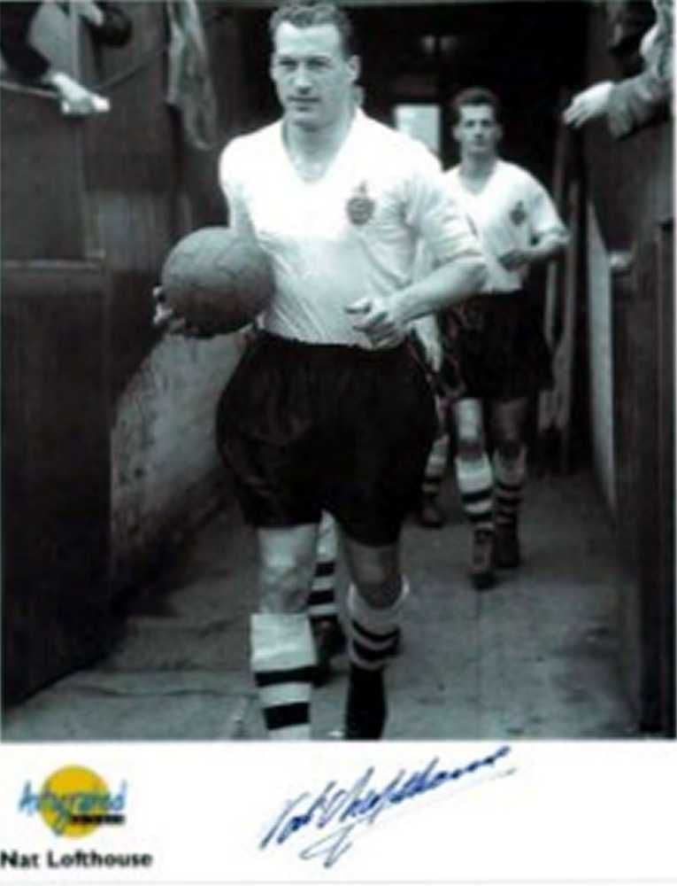 Nat Lofthouse, Football, Genuine Signed Autograph 10 X 8 COA 1226
