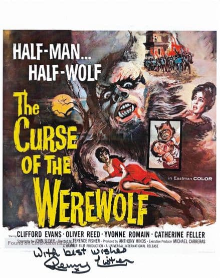 Renny Lister CURSE OF THE WEREWOLF Hammer Horror signed COA 10x8  22361