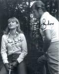 Sir Roger Moore and Jennie Linden hand signed Autograph comes with COA - 10286