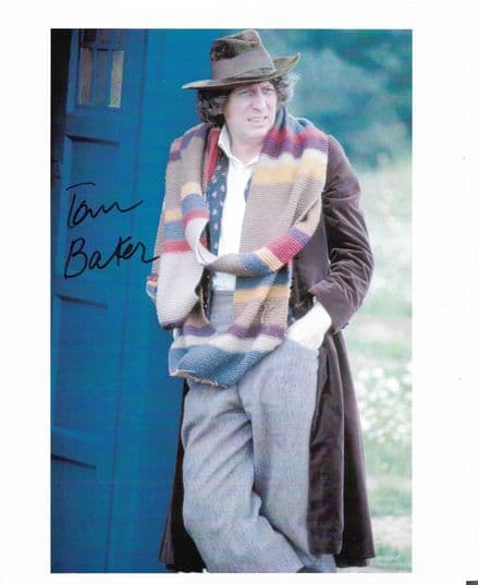 Tom Baker 4th Doctor DOCTOR WHO  Genuine Signed Autograph 10 X 8 COA 11384