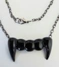 VAMPIRE RETRO BLACK TEETH pendant Necklace, Halloween Gothic 2806