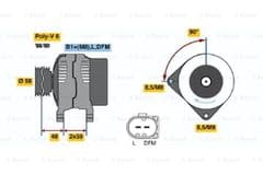 Alternator 1.9 TDi Without Clutch Pulley by Bosch