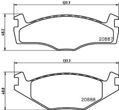 Brake Pads Front 239 x 10mm & 239 x 19mm 95 to 96 only