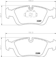 Brake Pads Front 286mm With Solid or Vented Discs