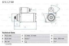 Starter Motor 3.2 R32 DSG Gearbox By Bosch