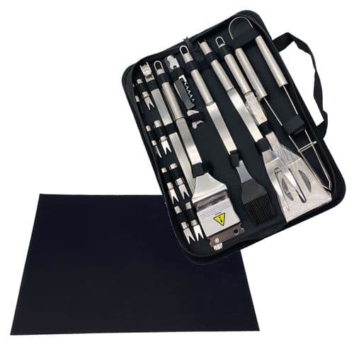 Barbecue Utensil Set With Carry Case with Grill Mat