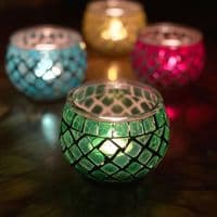 Mosaic Tea Light Holder with Candles