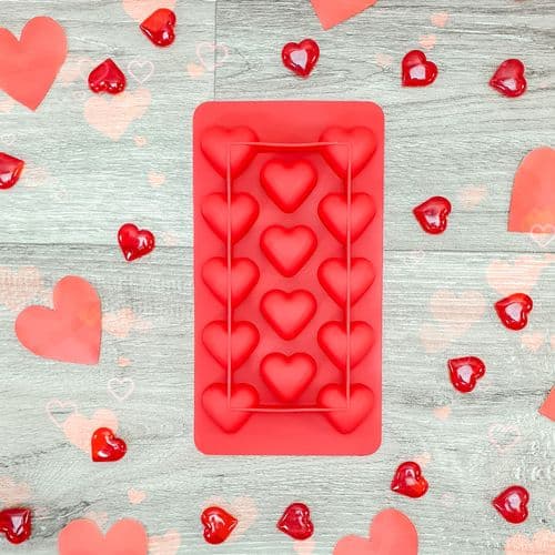 Silicone 14 Cell Heart Wax Melt Mould, Chocolate Mould