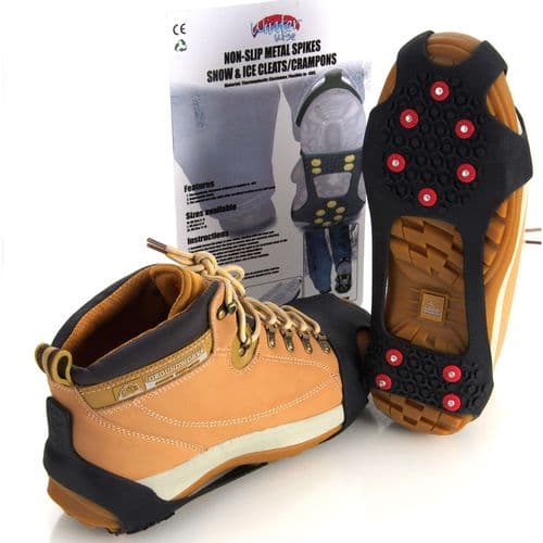 Winter Wise 10-STUD Ice Traction Universal Slip-on Stretch fit Snow & Ice Spikes