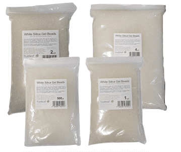 White Silica Gel Desiccant <BR>2-5mm Beads<br>500g - 12kg Bags